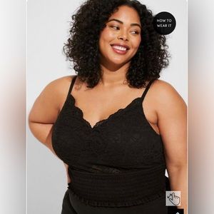 Lace Smocked Crop Top